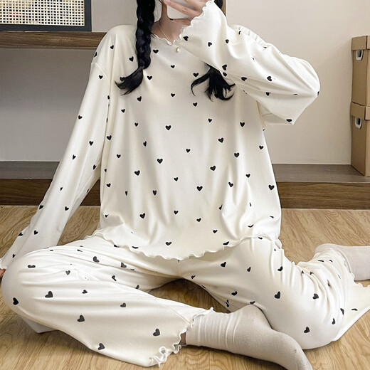S.SOFEA女士条纹睡衣春秋款宽松长袖可外穿家居服 KK-12401#灰条 170 M码【80-100斤】