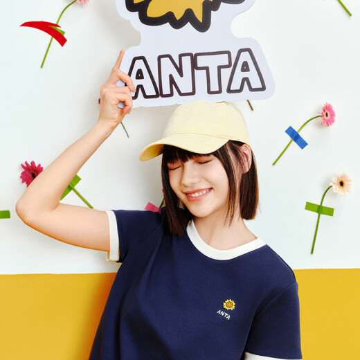 安踏x超级植物联名丨休闲两件套女夏季撞色减龄运动套装快干短袖短裤