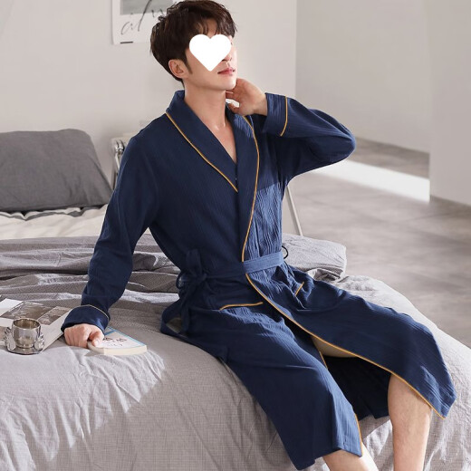 FHHUABD酒店睡袍纯棉男士四季通用家居服春秋款2025年新款浴袍中长款浴衣 RTYU男士16834 4XL 男款