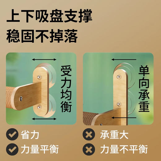 MamyPets吸盘猫爬架太空舱猫窝墙壁式免打孔玻璃阳台挂窝猫咪吊床猫跳台 吸盘猫跳台【免打孔 稳固不掉】