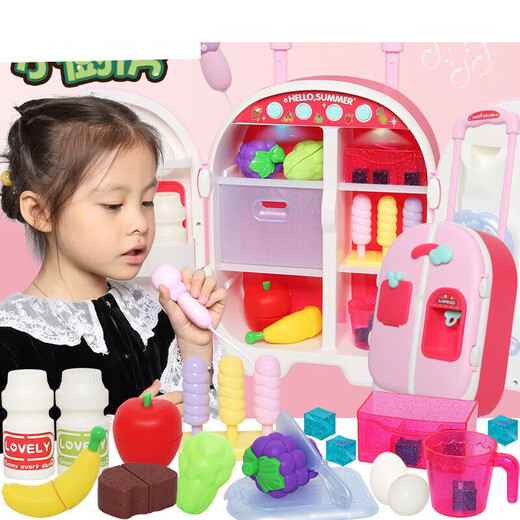 Big hands holding small hands ice cream toy cart children's house play house kitchen barbecue burger boy and girl ice cream ice cream cart tool box light gray_ice cream ice cream cart 7027