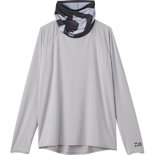 DAIWA Spring/Summer 25 DE-6025 High collar pullover/hooded zipper long-sleeved shirt cool fishing suit DE-6125 zipper hooded style black L