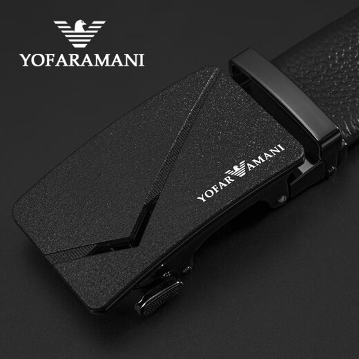 Emporio Armani Belt Genuine Leather Automatic Buckle Fat Tousers Men's Pure Extended Place Brand Belt Style Dieciséis Negro 854 115 cm