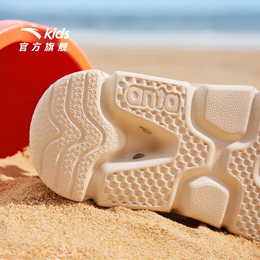 ANTA Children's Sandals Boys' Shoes 2025 Summer New Velcro Outdoor Arch Open Toe Sandals Thin Blue/Dust Curtain Blue-1 28