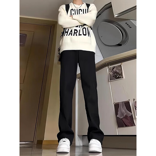 Poum Casual Hosen für Herren Sommer Neue Eisside schleichend schlanke Sportarten kleine westliche lange Hosen für Männer und Frauen SBXS-C911 Schwarz 2xl