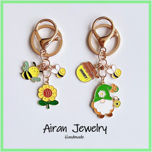Cartoon süße kleine Biene Schlüsselbund Sonnenblumenlegierung kleiner Anhängertasche Accessoires Weibliche beste Freundin Kreatives Geschenk Sonnenblumen-Little-Biene (geeignet für die Herstellung von Lanyards)