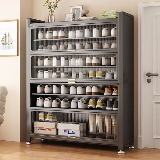 
Yijian steel shoe cabinet door entrance cabinet storage cabinet integrated against the wall multi-layer household shoe rack [thickened carbon steel] 3-layer length 40*width 35*height 80