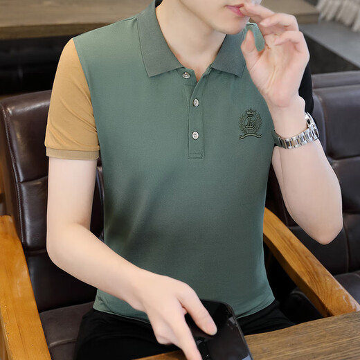Ice Silk Herren Kurzärärmelte Revers Polo-Hemd-Hemd-Hemdkragen T-Shirt NEUER HALLARTARD 6227 Weiß M 165
