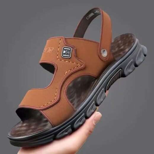 Столетия Liyong Summer Sandals Мужские мягкие подошвы, анти-скользкие пляжные туфли с двумя износостойкими, ахлетающими для дышащих тапоч