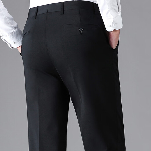 Pier Cardan trousers men's spring and summer thin middle-aged men's high elastic non-iron comfortable straight pants casual breathable suit pants F9906 blue 35 (2.8 feet waist)