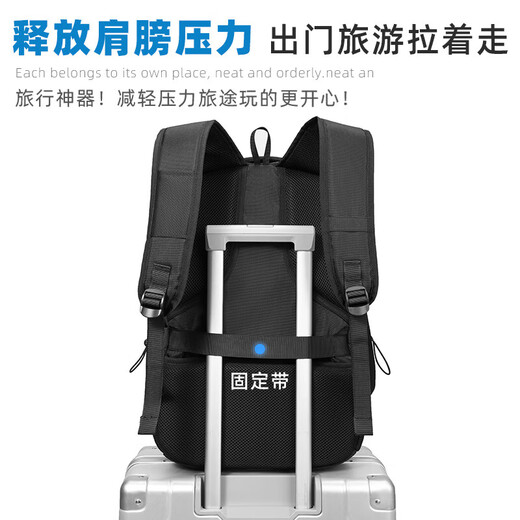 
JINSHIWQ Backpack Men's Large Capacity Business Travel Bag Computer Backpack Mountaineering Bag Junior High School College Students' School Bag