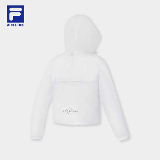 FILA 斐乐官方女装梭织外套2025秋季新款健身运动简约宽松连帽上衣 玉石白-WT L 170/88A/L