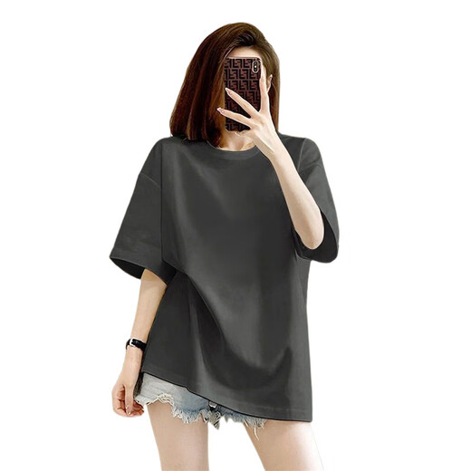 Rein weißer 500 g schweres T-Shirt Pure Cotton Dick-Fädenausschnitt Kurzhülle Übergrößere Modemarke Drei-Pin-Halbhülle [500 g schwere] Weiß 3xL empfohlen 200-230jin [Jin ist 0,5 kg]
