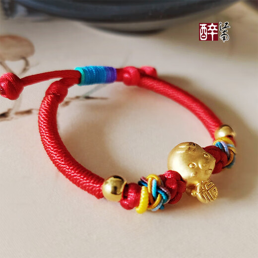 Zuijiangnan Gold Pure Gold Snake Zodiac Baby Bracelet Year of the Snake Baby Bracelet Newborn Full Moon Gold Jewelry Hundred Days Child Gift Jewelry Pure Gold About 1.45g, Snake Zodiac Baby Bracelet
