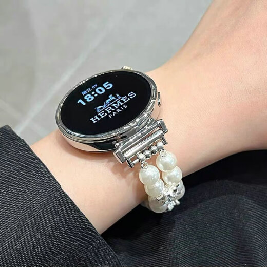 佐仕盾适用GT5表带华为GT4手表女款表带GT3带钻珍珠链GT2潮款watch43替换带Fit3轻奢透气高级感手环1098 白色 华为GT5(表盘41mm)