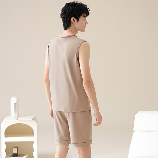 Yiduo pyjamas coton pur coton masculin mince sans manches simples pantalon à cinq points en liberté de vêtements pour la maison en plein air 13658 l [100-120 Jin [Jin est égal à 0,5 kg]]