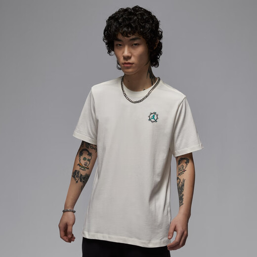 Nike (Nike) Jordan Official Jordan Männer reines Baumwolldruck T-Shirt Summer New Strick Baumwolle IB7529 687 Fitness rot/schwarz 3xl