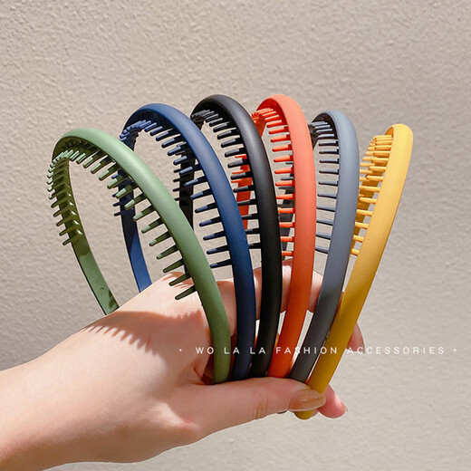 Yusheng Men's Hairband Boys' Toothed Headband Face Wash Hairband Clip Invisible Sports Hair Bundle Back Head Men's Hair Accessories Hairpin Women Flat Black 1 Pack