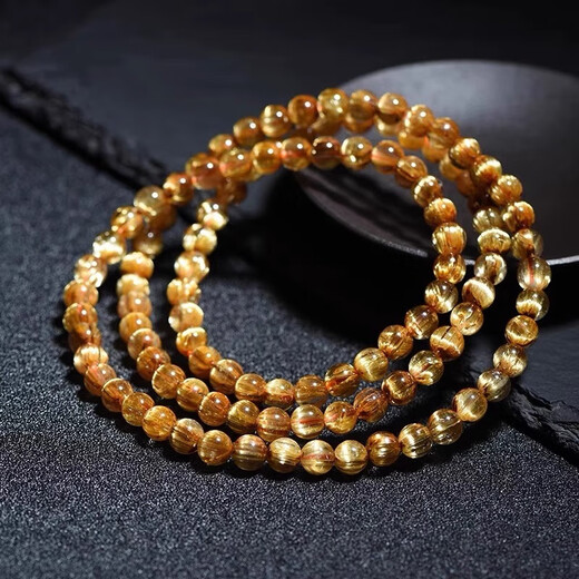 Eternal symbol light luxury brand Brazilian dragon robe titanium crystal three-circle bracelet blonde crystal men's 108 crystal bracelet women's gift collection grade 6mm titanium crystal multi-circle Wangye 0 carat