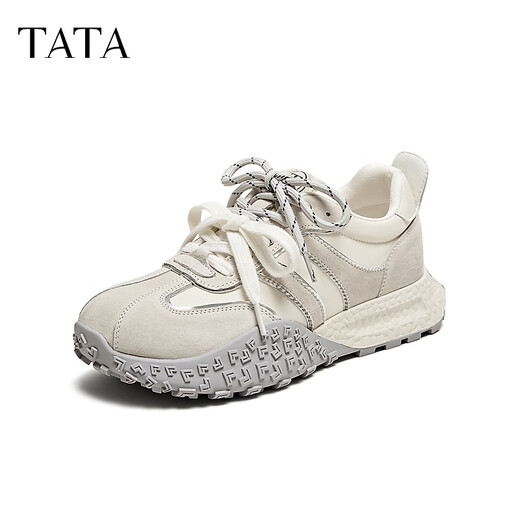 TATA thick sole casual forrest shoes for women's shoes 2025 spring and autumn CM702CM5 beige 39