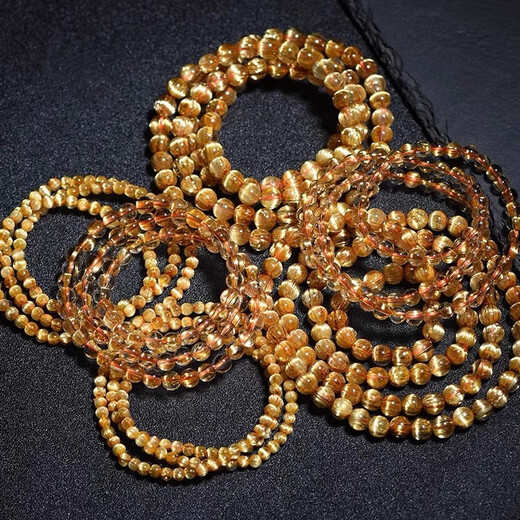 Eternal symbol light luxury brand Brazilian dragon robe titanium crystal three-circle bracelet blonde crystal men's 108 crystal bracelet women's gift collection grade 6mm titanium crystal multi-circle Wangye 0 carat