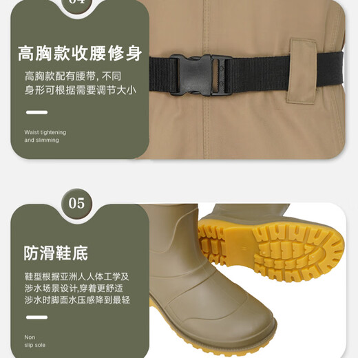 SEKOYA Luya wading pants full-body one-piece waterproof breathable half-length fishing pants for the sea and rain pants for stream fishing and outdoor