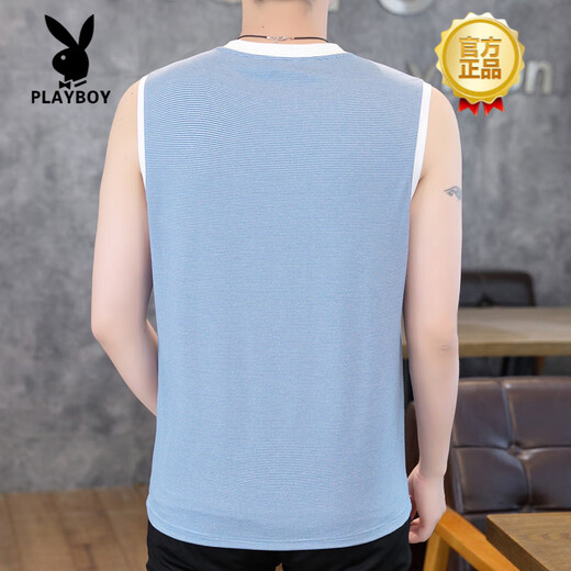 
Playboy (PLAYBOY) 2025 summer new men's ice silk striped vest quick-drying men's tops plus fat plus large size sleeveless T-shirt 9903 vest--Khaki M 90-120Jin[Jin equals 0.5 kg]