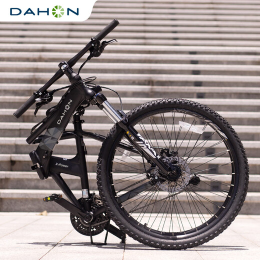 Dahon 26 pulgadas Brazo de disco de 27 velocidades Plegable bicicleta de montaña para hombres y mujeres adultos en bicicleta XAA673M Matt Black 26 pulgadas 26 pulgadas