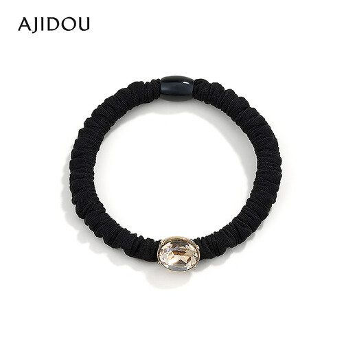 AJIDOU Ajidou hair band birthday gift, fashionable, simple and versatile, imitation crystal black hair band for girlfriend, for wife, champagne color + black 1 piece