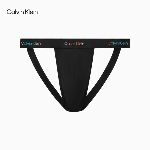 
Calvin Klein underwear 25 spring and summer new men's ck colorful waist light sexy hollow briefs double thong men's NB4233 UB1-Space Black 1 L