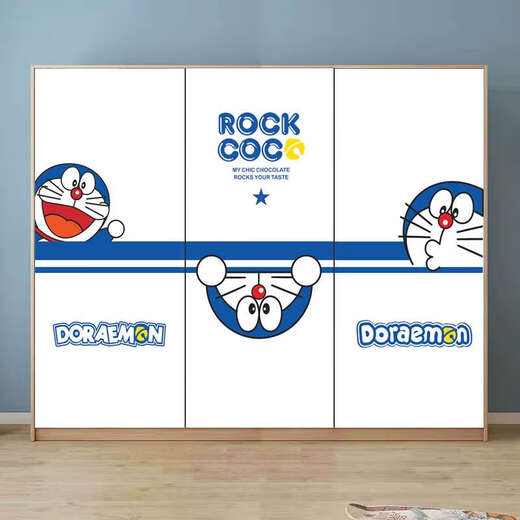 Cradle Rabbit Doraemon Kinder Schlafzimmer Tür Aufkleber Ganze selbstklebende Cartoon Dekorative Aufkleber Kleiderschrank Renovierung Tapete Wallpaper MT-3883 Big Big