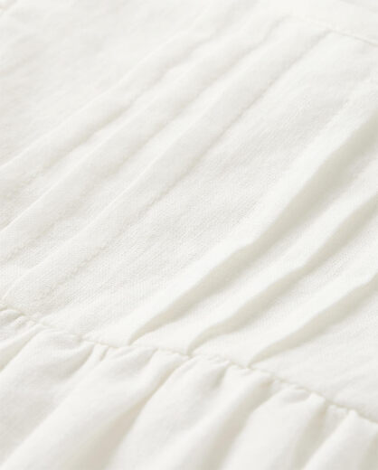 GYMBOReeGymboree Girls and Toddlers Short Sleeve Linen Top, Pure White Pure White 3T