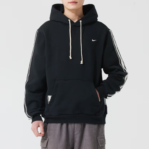 
Nike (NIKE) sweatshirt men's jacket summer new style training sports hooded windproof casual velvet pullover HJ3882-010 HJ3882-010 Black/light ivory white L