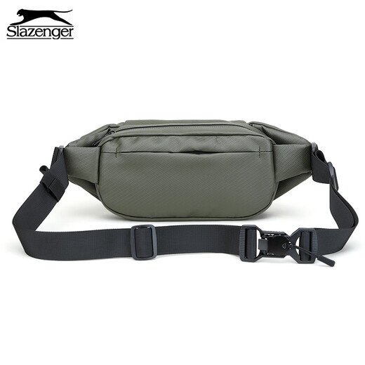 Slazenger trendy brand magnetic buckle crossbody bag men's shoulder bag large capacity mobile phone waist bag cycling sports and leisure chest bag