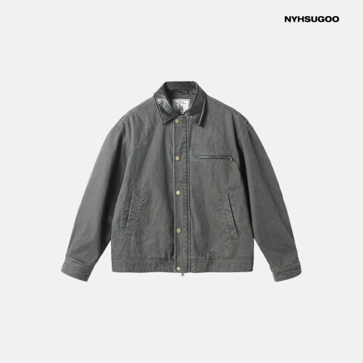 Nanyi NHSUGOO/3527 Frühling Herren neuer Retro Workwear Detroit Jacke Vielseitige kurze und breite Jacke Khaki M 90-130jin [Jin gleich 0,5 kg]