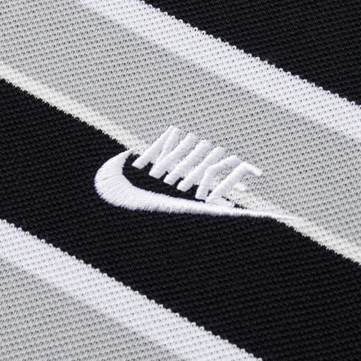 
Nike (NIKE) short-sleeved POLO shirt men's 2025 summer new striped sportswear casual lapel T-shirt half-sleeved top FN3897-010 black and white stripes S