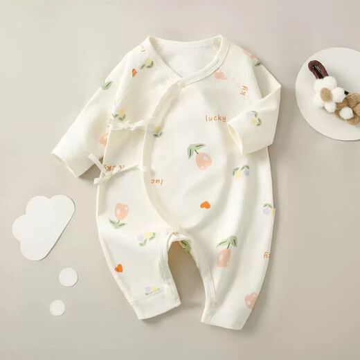 
[Four Seasons Baby Climbing Clothes] Spring and Autumn Baby Clothes Class A Pure Cotton Newborn Onesie Long Sleeve Boneless M12013 Blue Dragonfly 66cm