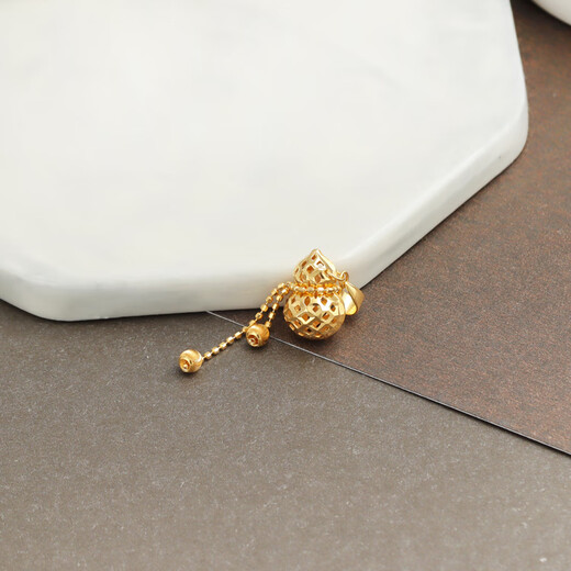 OeinOEIN 18K rose gold gold hollow gourd pendant k gold plain gold women's Fulu necklace pendant 18K rose gold 1.16g