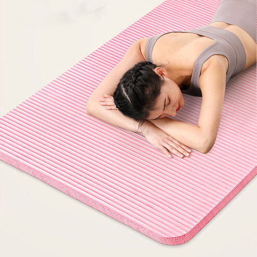 
Xinnan yoga mat thickened wide women's fitness mat jumping rope exercise quiet sound insulation shock-absorbing lunch break mat not easy to slide dance mat powder yoga mat [185*61]