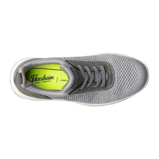 Florsheim boys' casual sneakers, elastic knitted surface, comfortable and breathable, gray 5 Big Kid