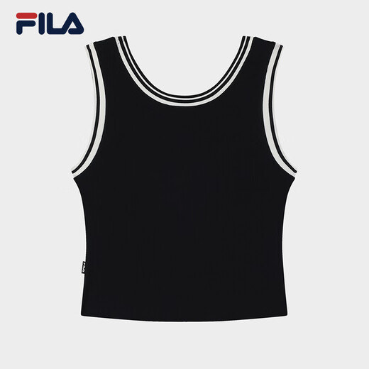 FILA 杨幂同款|斐乐官方女装针织背心2025夏新款时尚简约休闲修身内搭 正黑色-BK S 160/80A/S