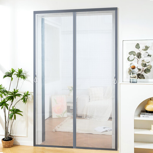 
Made in Jingdong Jingang net mosquito-proof door curtain magnetic velcro without punching bedroom partition curtain full magnetic block gray 85*200cm
