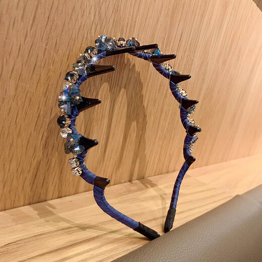 Idel hairband female Korean version 2025 new forest fairy headwear high-end hairpin crystal hair accessories F3290 sea blue hairband
