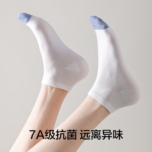 有棵树【5双】百搭棉袜运动夏季薄款透气耐磨抗菌防臭男士短袜子 2黑色+2深灰+中灰 均码