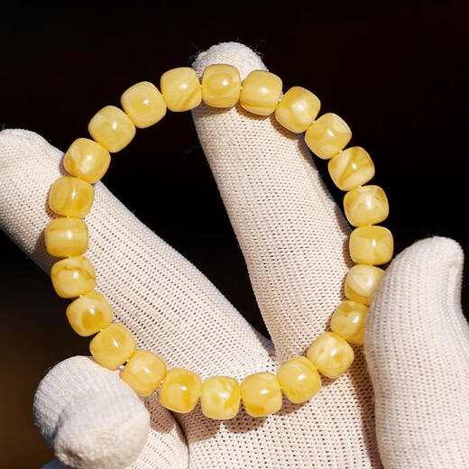 Fat Donglai's same style beeswax single bead barrel beads natural beeswax single bead full beeswax demon flower old type barrel beads top waist beads Seiko Russian material full honey barrel beads 8*7mm pair