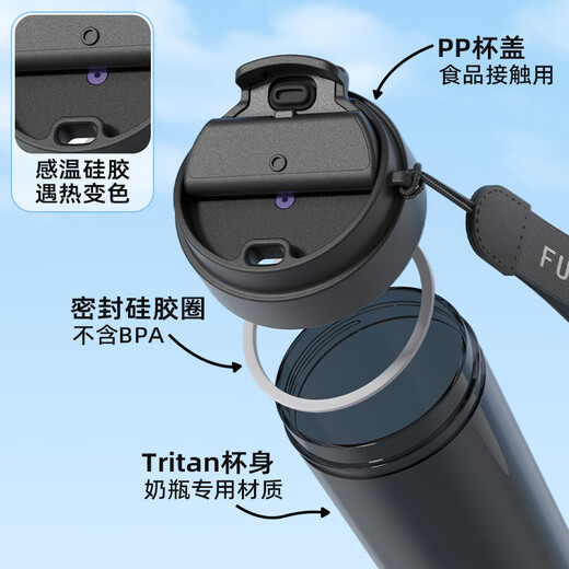 Fuguang large capacity tritan plastic portable tea cup for men and women student sports outdoor summer 680ml