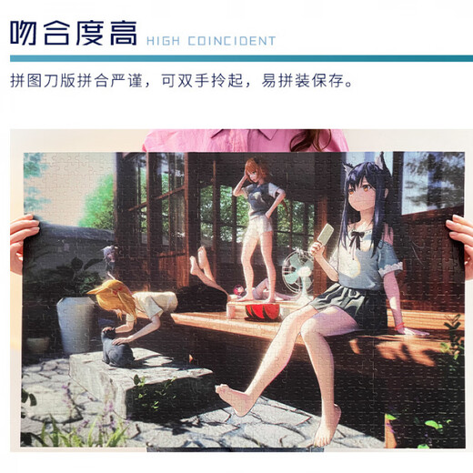 映棠【贈1:1海报】你的名字拼图1000片带相框成人版高难度玩具贈朋友 你的名字Y-1428 300片木质拼图+贈1:1海报