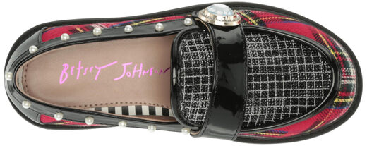 Betsey johnson unisex children's Marim loafers red multi-color 13 kids