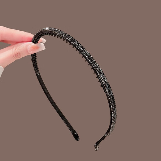 Kamalun (KAMALUN) Flash Diamond Headband Women's 2025 New Pressed Hair Clip with Teeth Anti-Slip Headband Broken Hair Bundle Headband as a Gift for Your Girlfriend Blue Diamond Style + Brand Gift Box