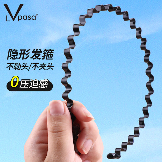 LVPASA Men's Hairband Men's Broken Hairpin Sports Wave Black Face Wash Headband Women's Hair Bundle Hairpin Short Hair Headwear Hairpin 2pcs Wavy Thickened Style